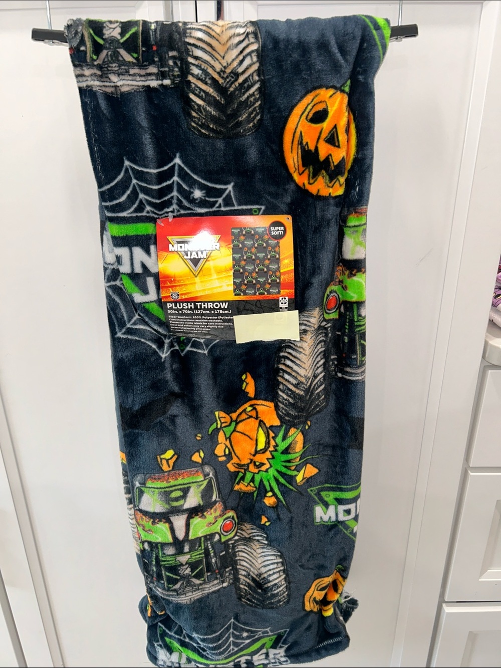 Halloween Monster Jam Plush Throw Blanket 50”x70”
